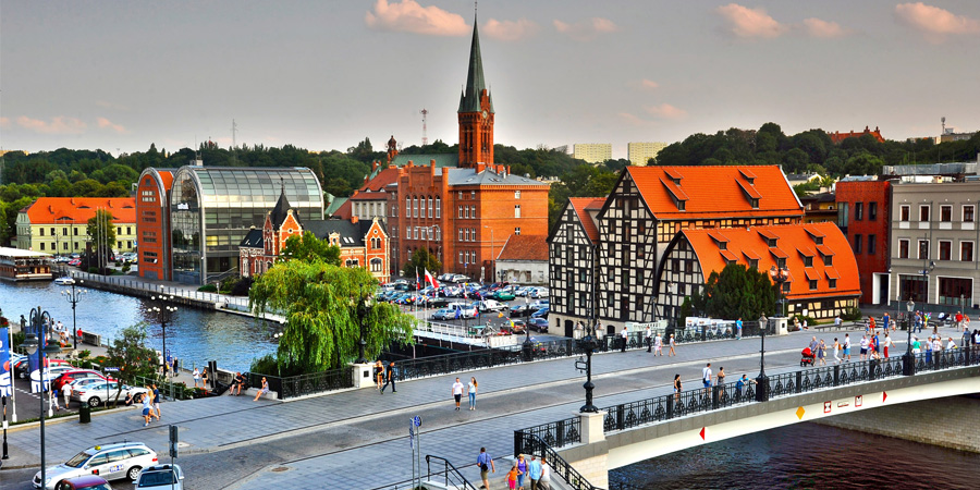 De stad Bydgoszcz in Polen
